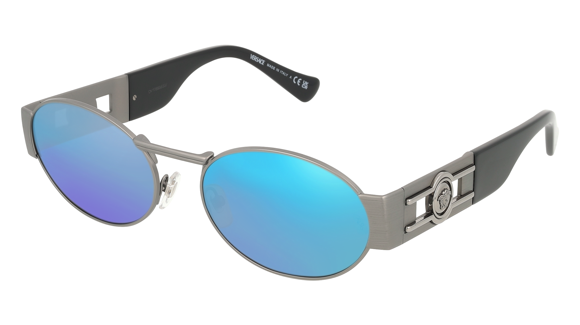Matte Gunmetal, Blue-Mirrored