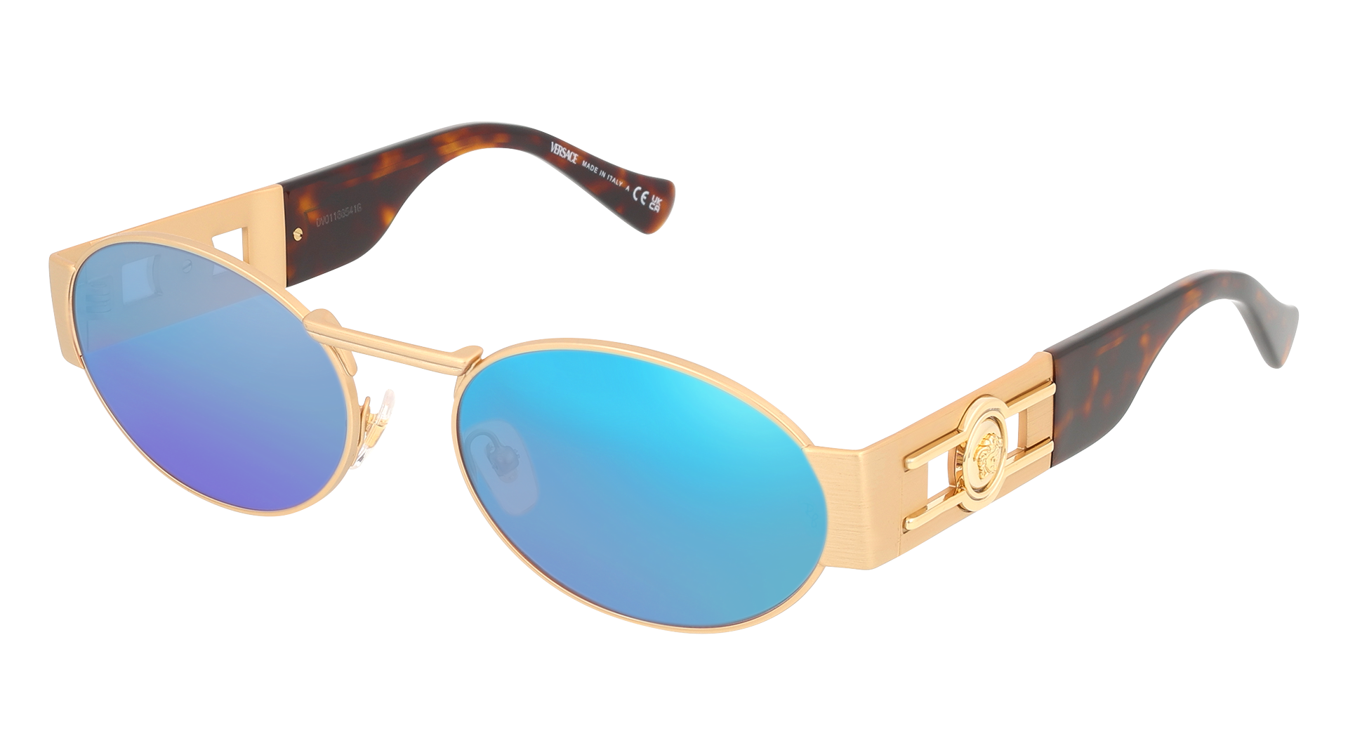 Matte Gold, Blue-Mirrored