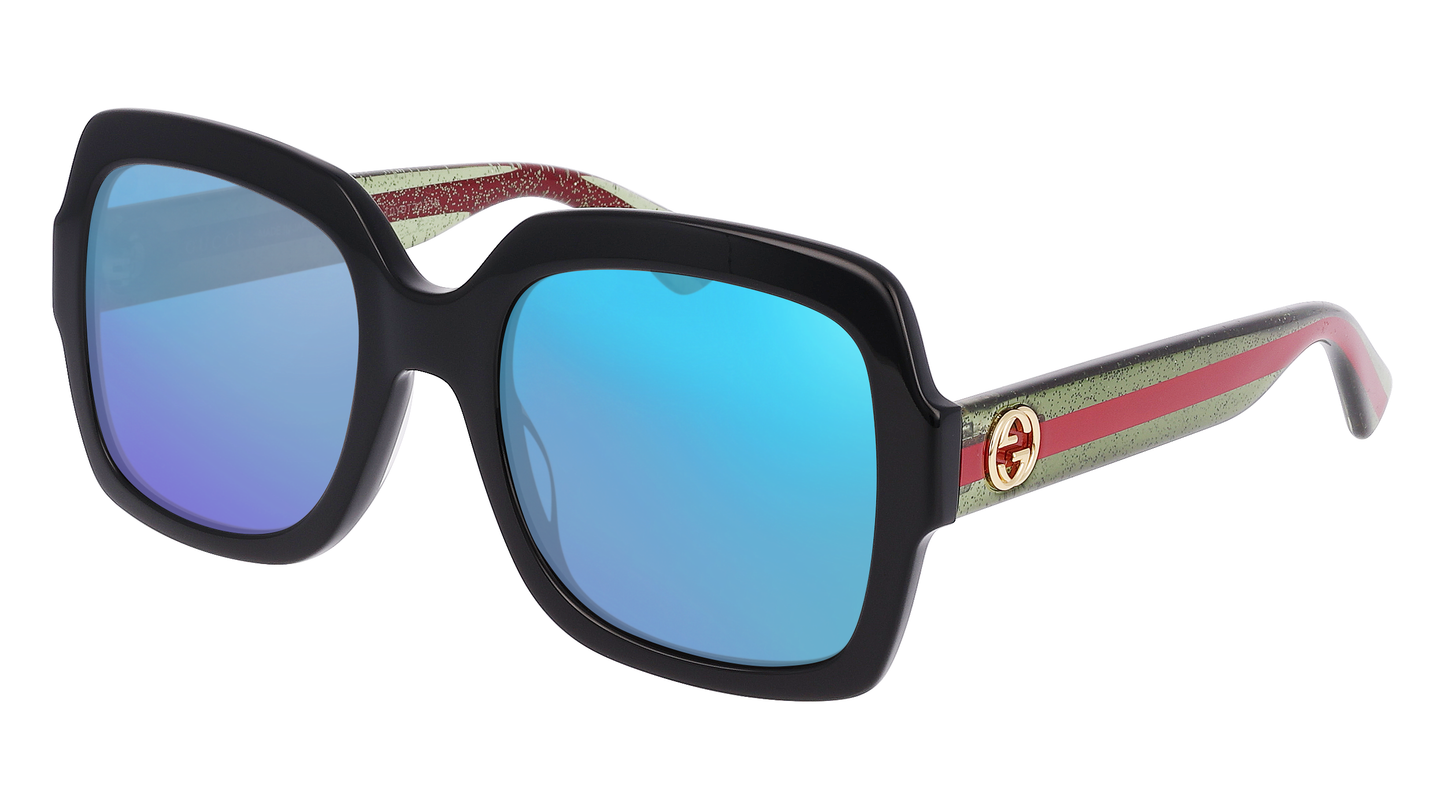 Black/Green, Blue-Mirrored