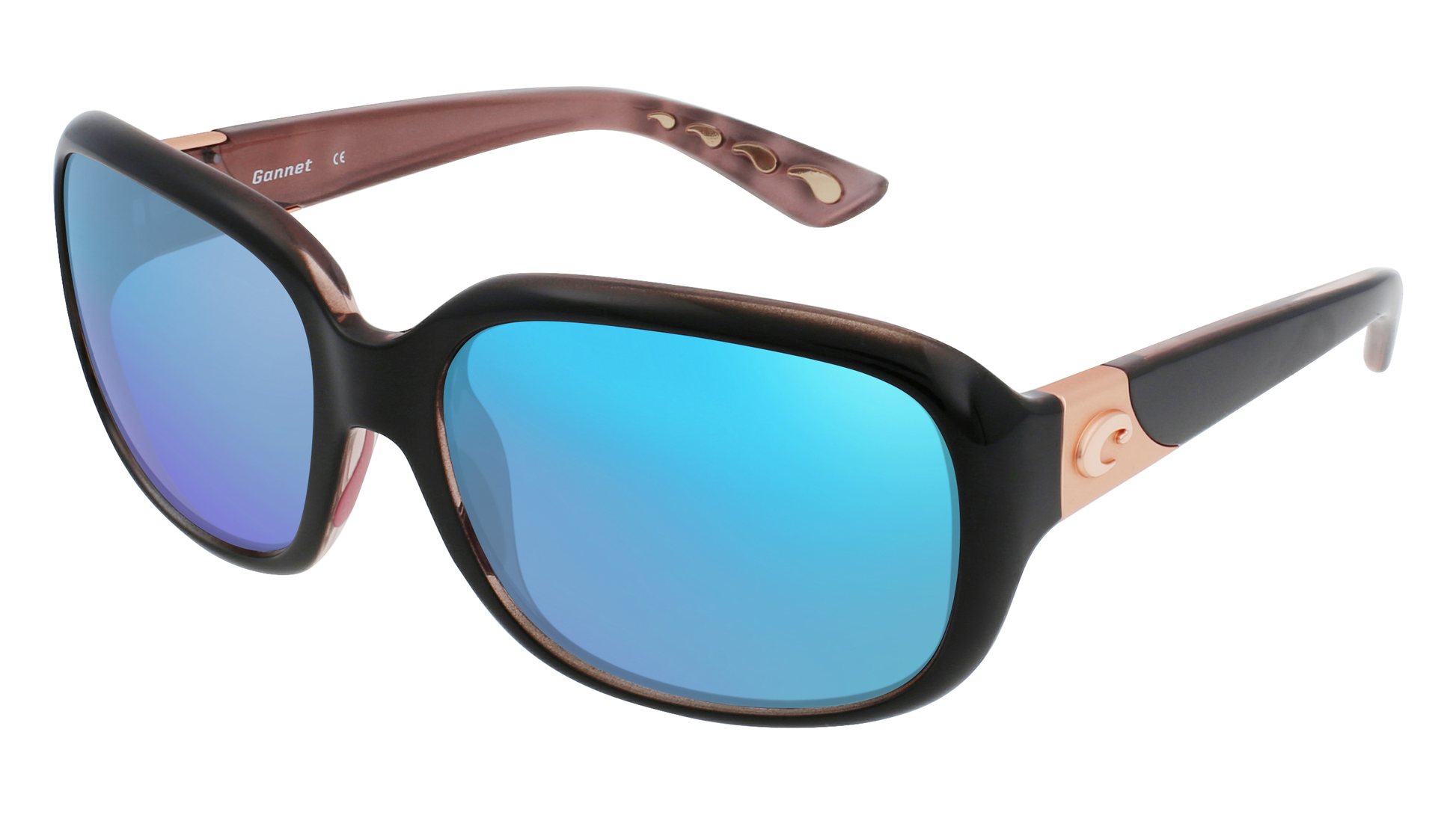 SHINY BLACK HIBISCUS, Blue-Mirrored