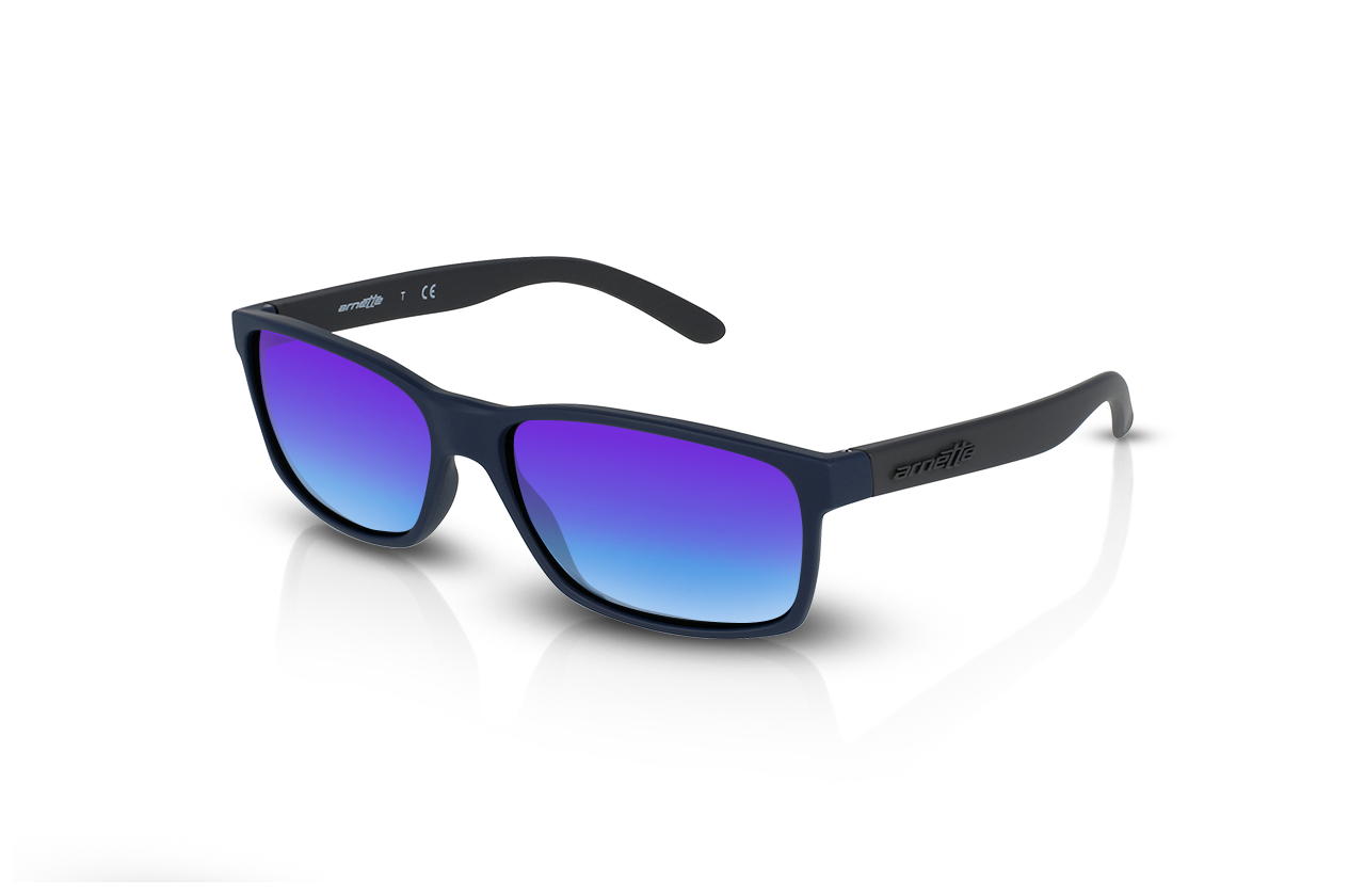 Rubber Navy	, Blue-Mirrored