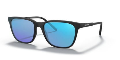 Matte Black, Blue-Mirrored