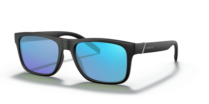 Matte Black, Blue-Mirrored