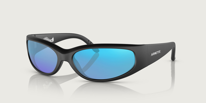 Matte Black, Blue-Mirrored