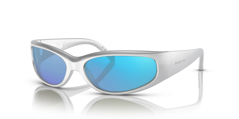 Metallic Silver, Blue-Mirrored