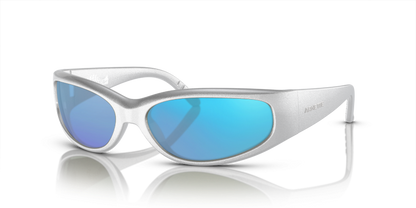 Metallic Silver, Blue-Mirrored