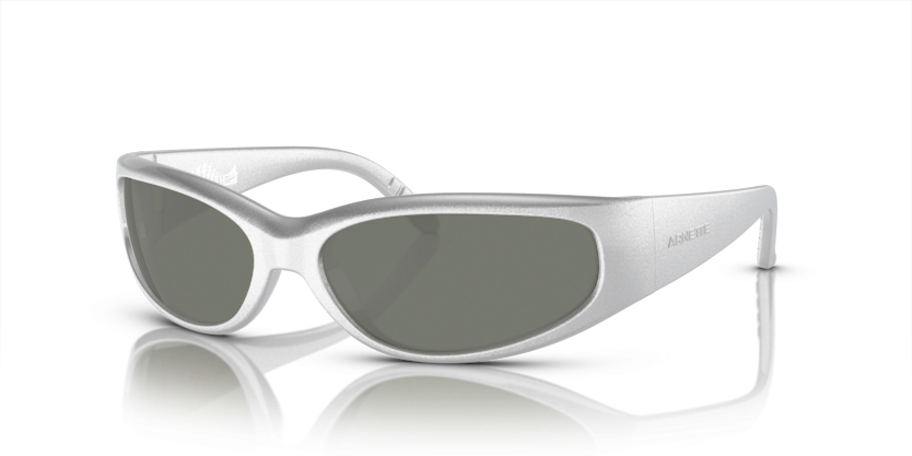 Metallic Silver, Green-Polarized