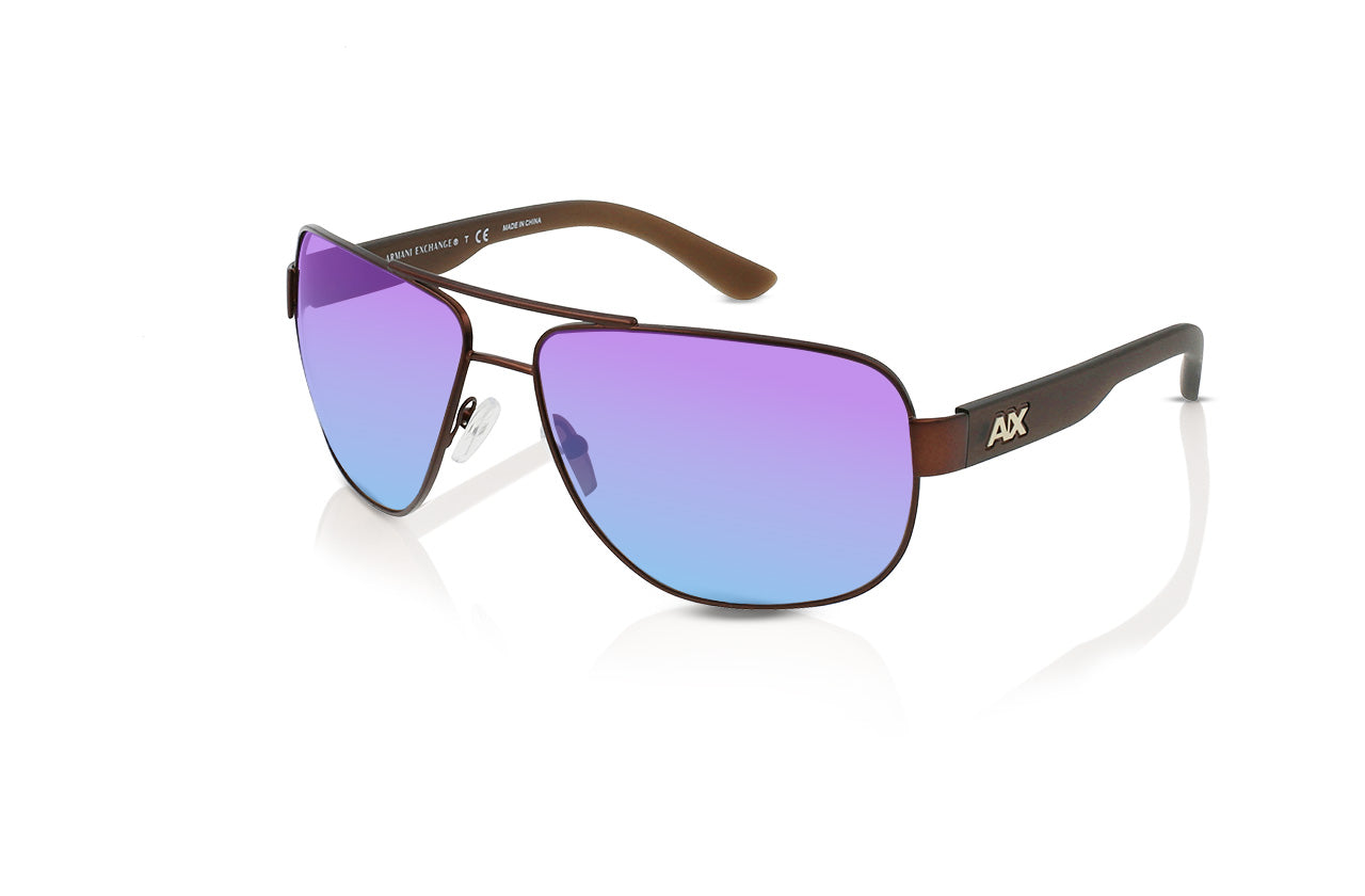 Matte Brown, Blue-Mirrored