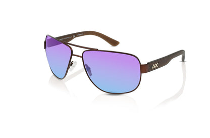 Matte Brown, Blue-Mirrored