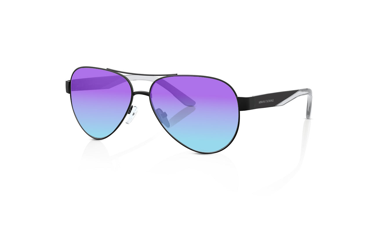 Matte Black, Blue-Mirrored