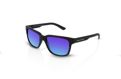 Matte & Shiny Black, Blue-Mirrored