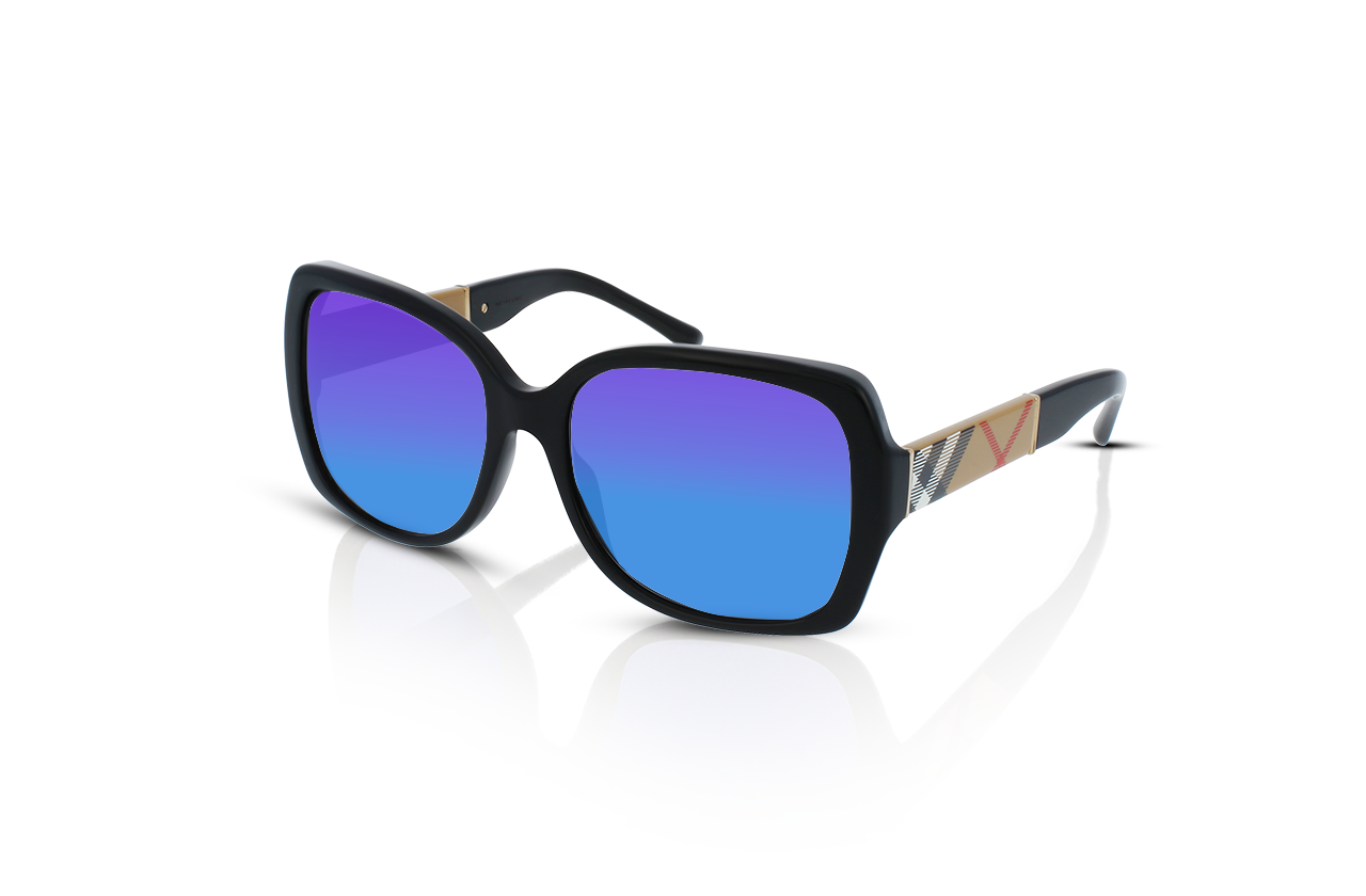 Black, Blue-Mirrored