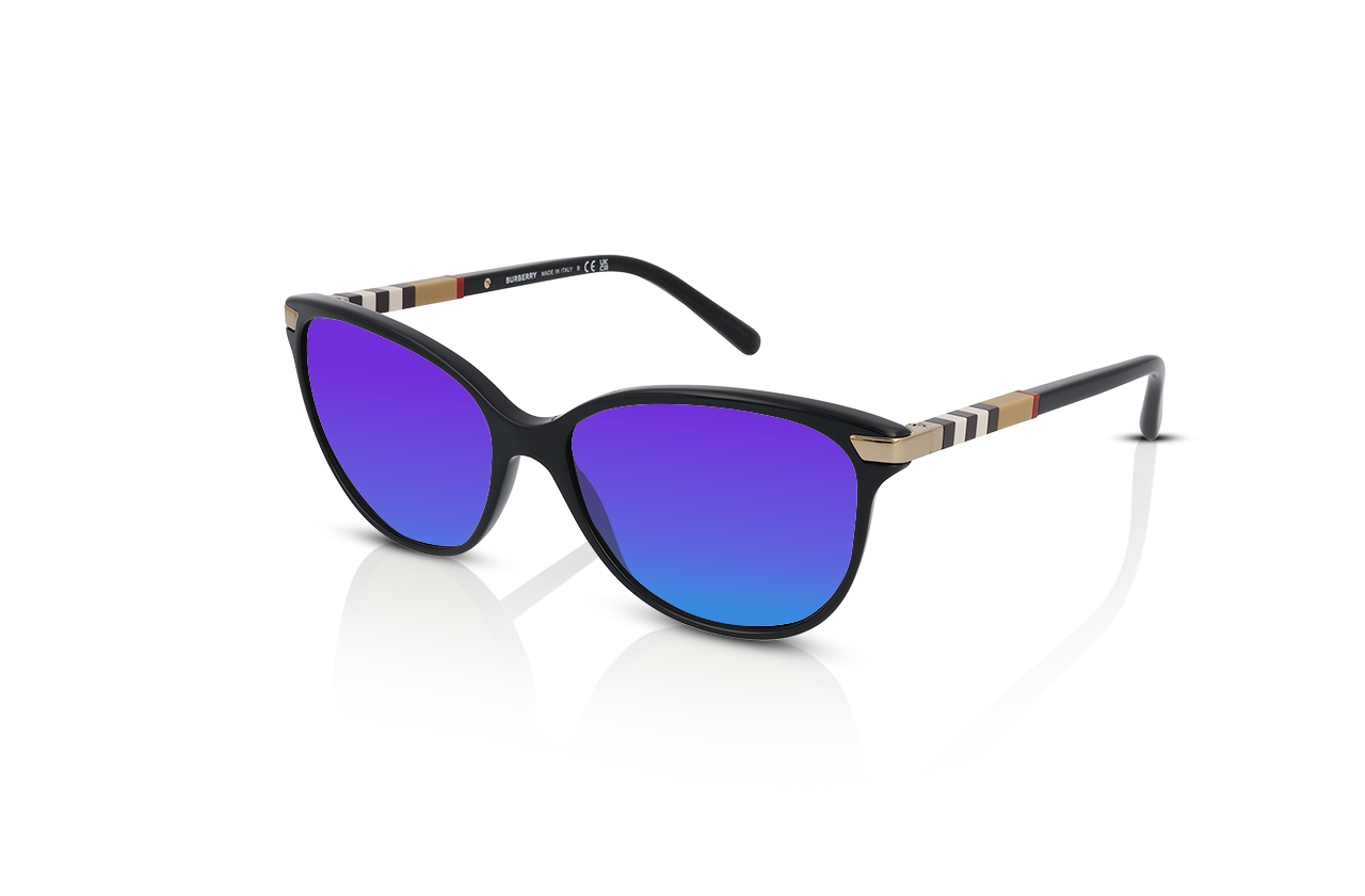 Black	, Blue-Mirrored