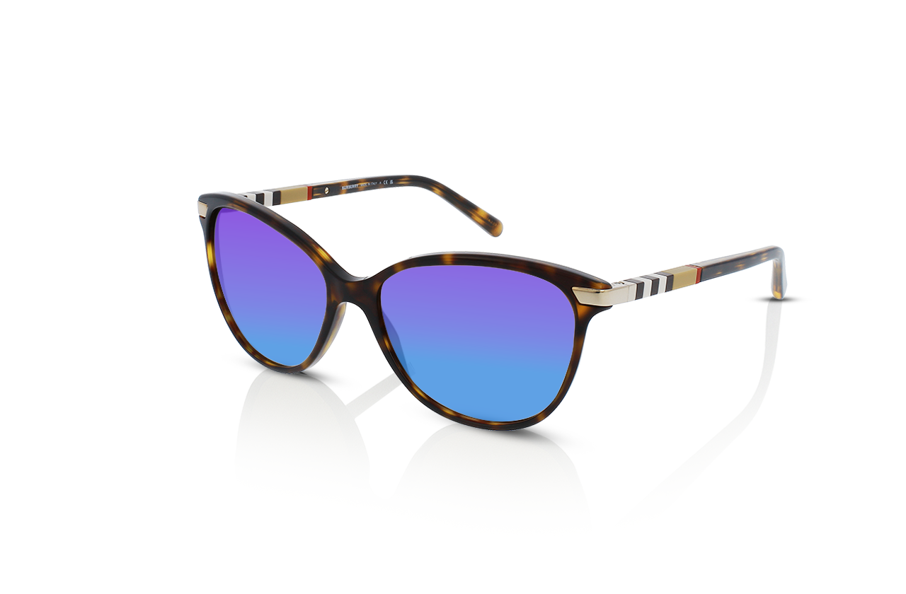 Dark Havana	, Blue-Mirrored