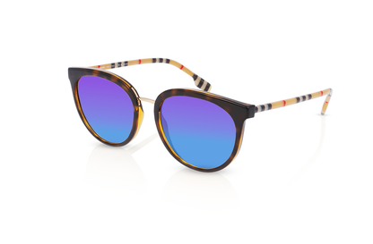 Dark Havana	, Blue-Mirrored