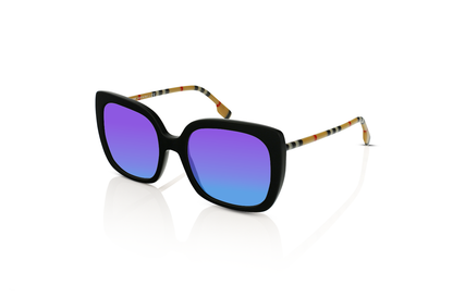 Black, Blue-Mirrored