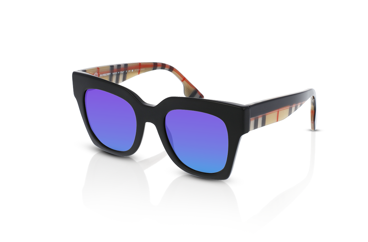 Black, Blue-Mirrored