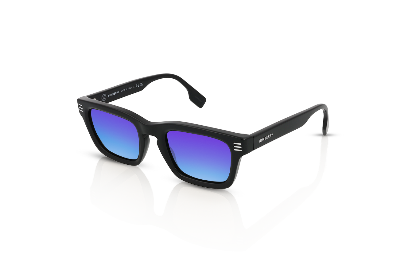 Black, Blue-Mirrored