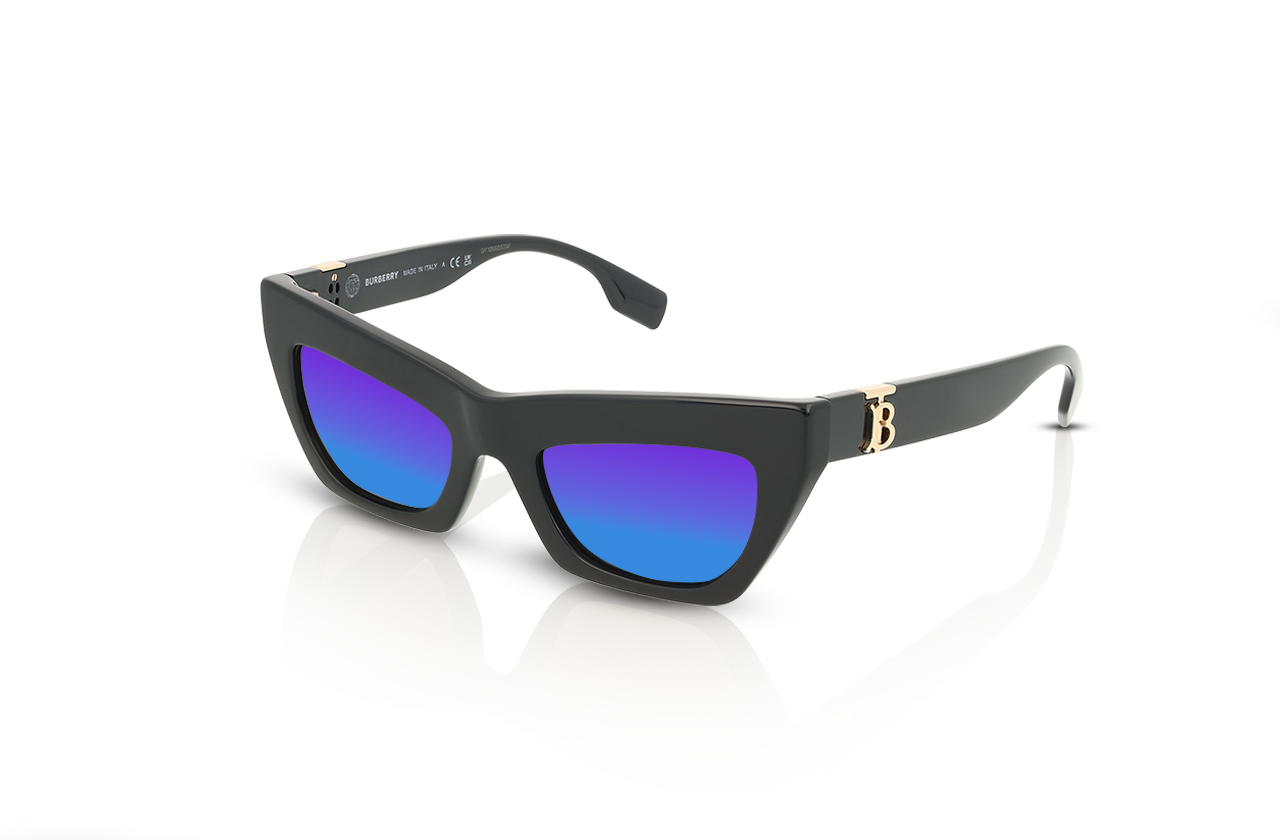Black, Blue-Mirrored