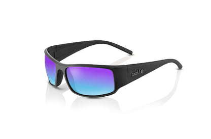 Matte Black, Blue-Mirrored