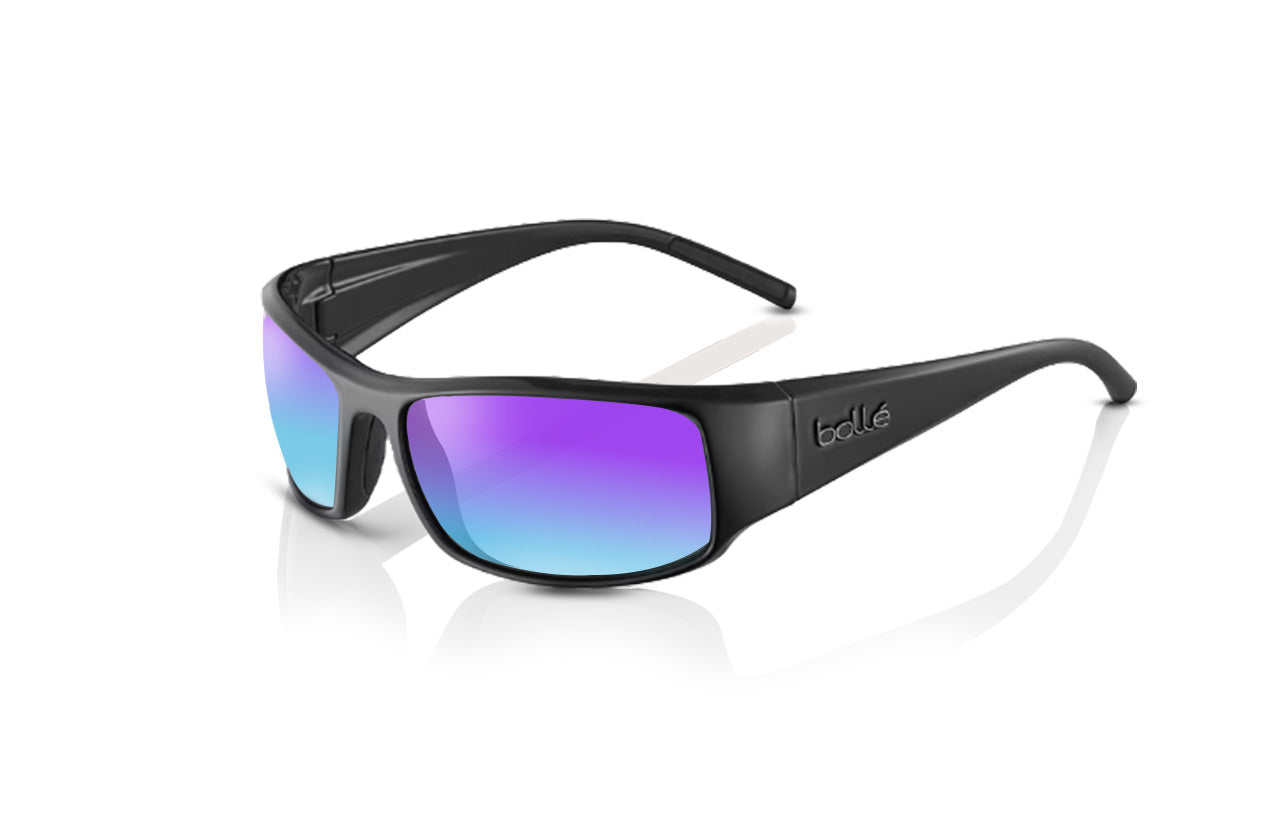 Shiny Black, Blue-Mirrored