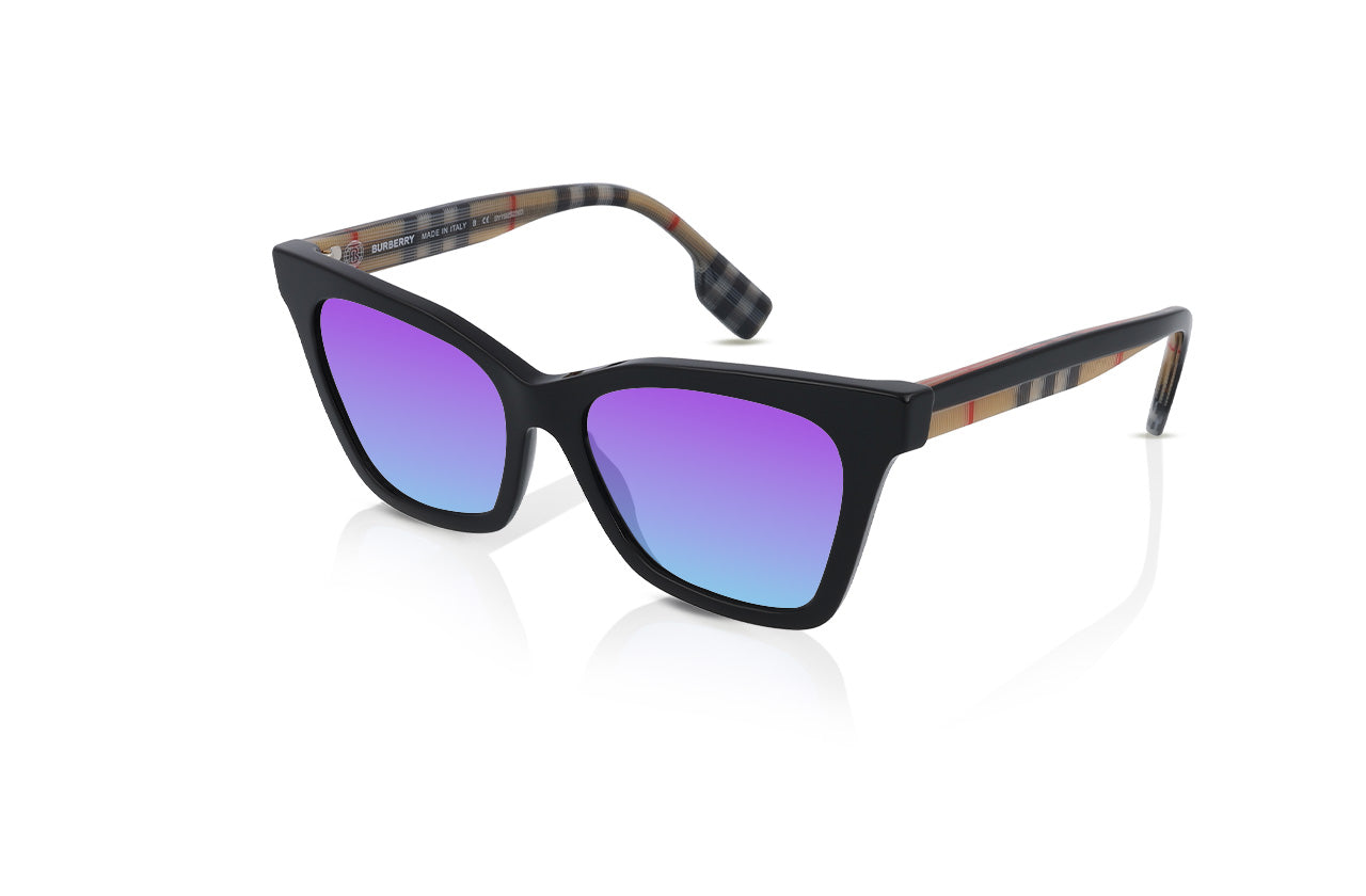 Black, Blue-Mirrored