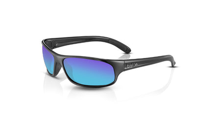 Shiny Black	, Blue-Mirrored