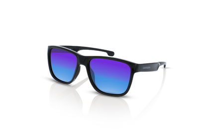 Matte Black, Blue-Mirrored