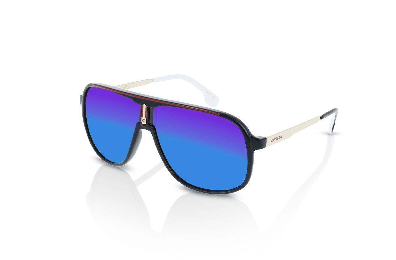 Black, Blue-Mirrored