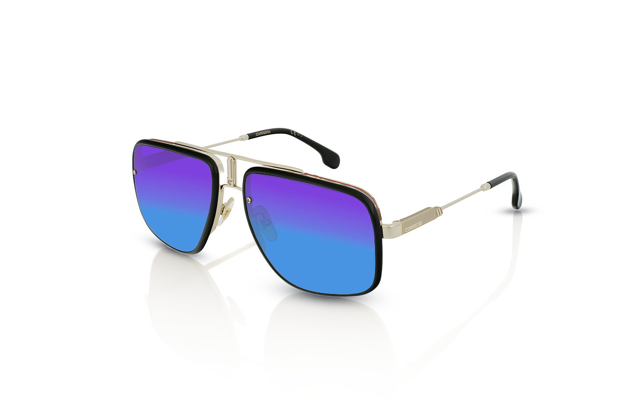 Gold/Black, Blue-Mirrored