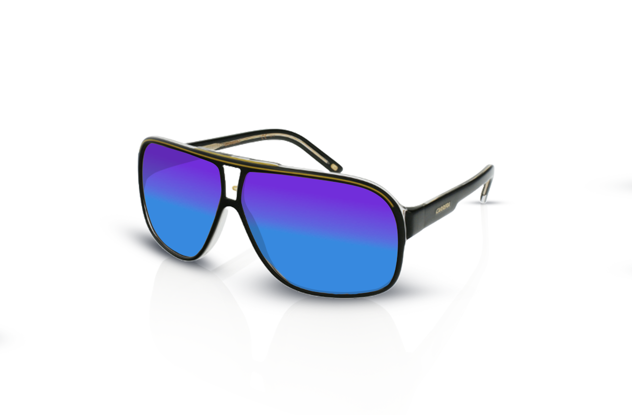 Black, Blue-Mirrored