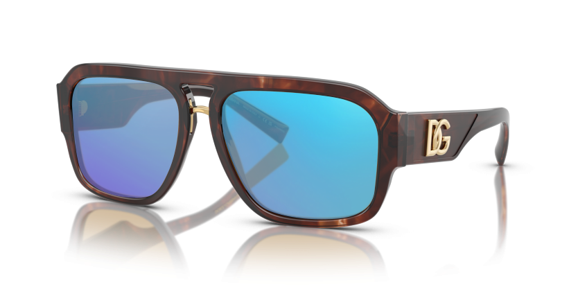 Dark red havana, Blue-Mirrored