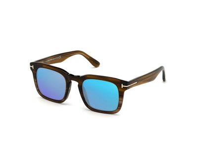 Dark Brown Fade to Light Brown, Blue-Mirrored