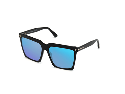 Shiny Black, Blue-Mirrored