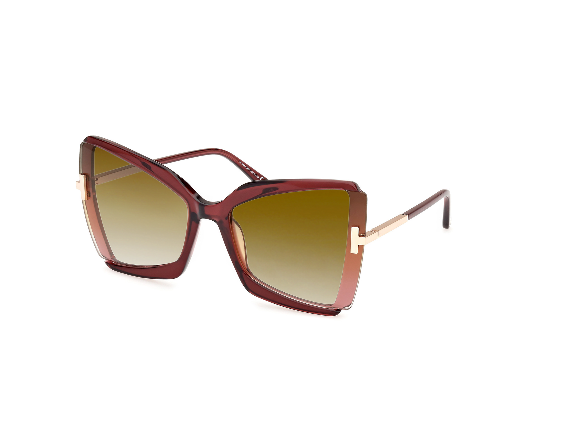 Rose Champagne W. Rose Gold Temples, Brown Gradient