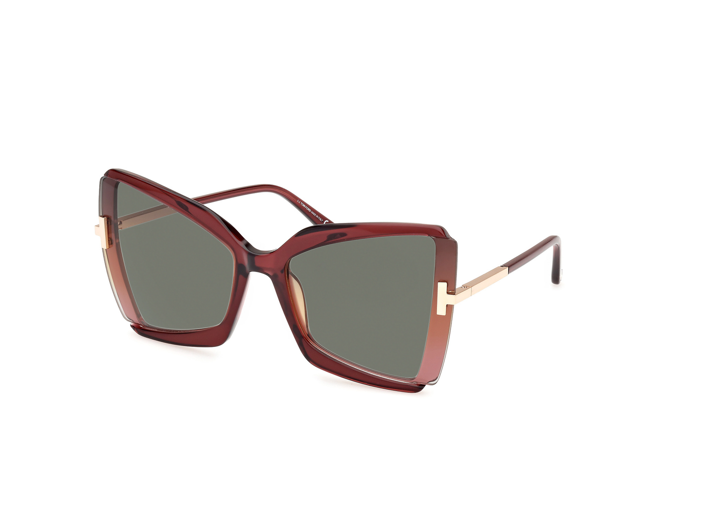 Rose Champagne W. Rose Gold Temples, Green-Polarized
