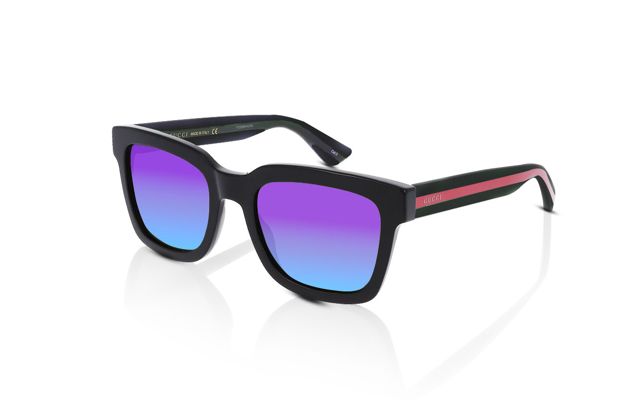 Black	, Blue-Mirrored