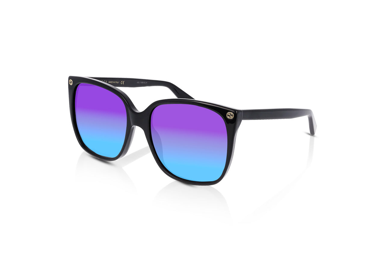 Black, Blue-Mirrored