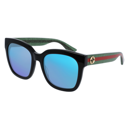 Black/Green, Blue-Mirrored