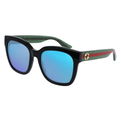 Black/Green, Blue-Mirrored