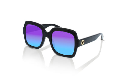 Black	, Blue-Mirrored