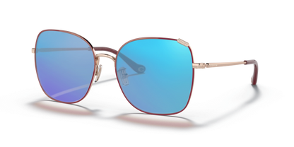 Shiny Rose Gold/Burgundy Front, Blue-Mirrored