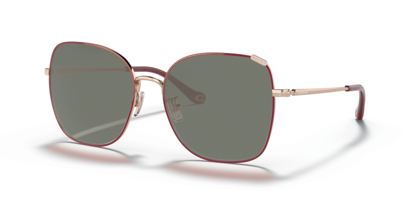 Shiny Rose Gold/Burgundy Front, Green-Polarized