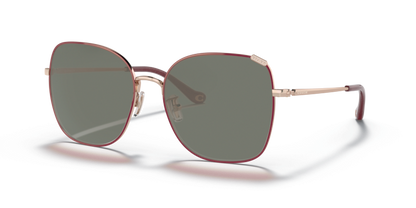 Shiny Rose Gold/Burgundy Front, Green-Polarized