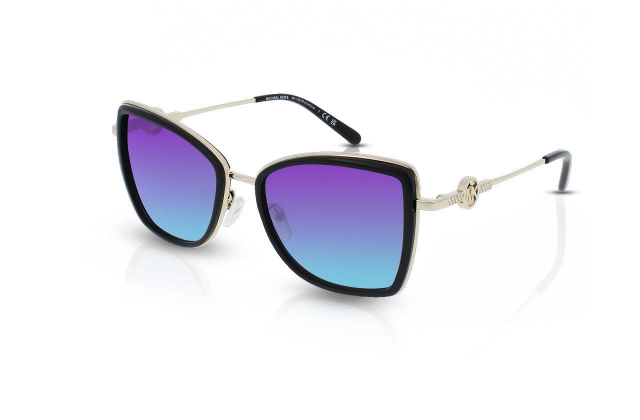 Light Gold/Black	, Blue-Mirrored