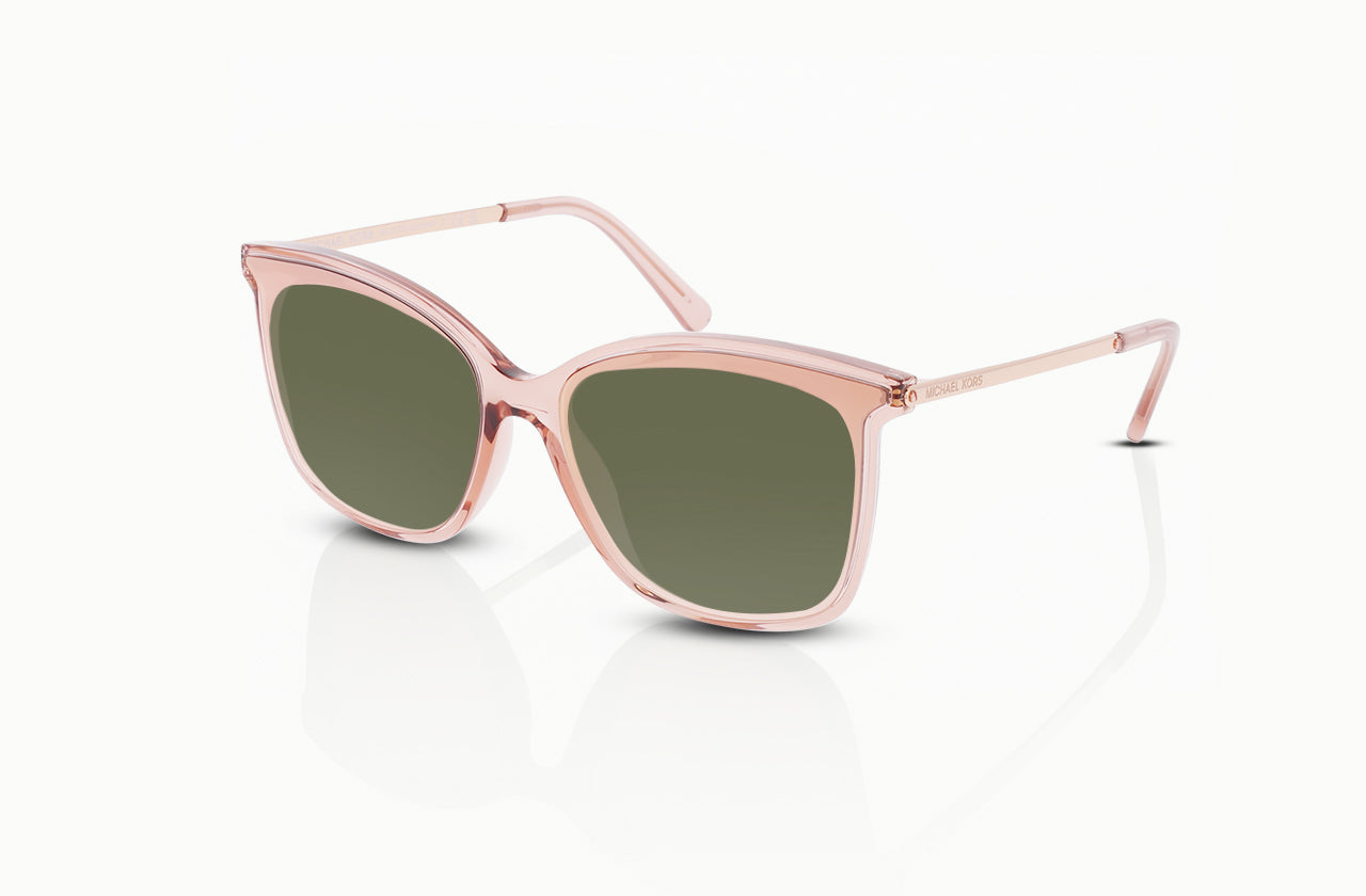 Pink Transparent	, Green-Polarized