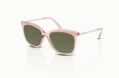 Pink Transparent	, Green-Polarized