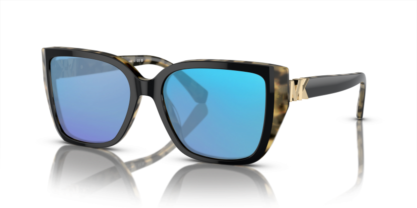 Bi-layer Black/Amber Tortoise, Blue-Mirrored
