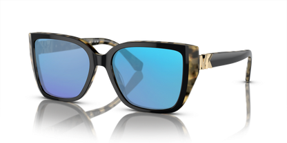 Bi-layer Black/Amber Tortoise, Blue-Mirrored