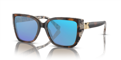 Bi Layer Dark/Cream Tortoise, Blue-Mirrored